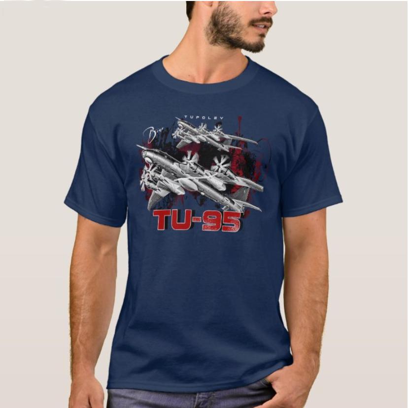 Russian Tupolev TU95 Heavy Bomber TShirt 100 Cotton ONeck Short Sleeve Casual Unisexs Tshirt Size S3XL