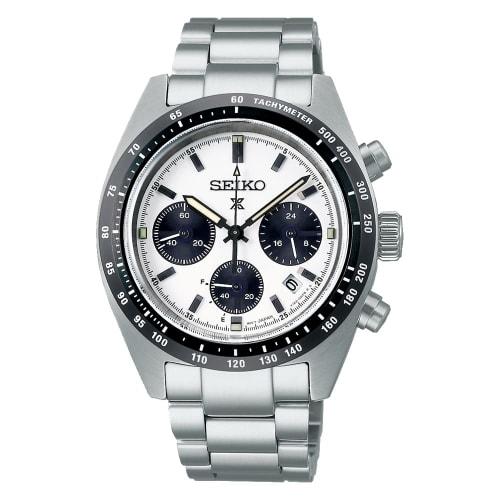 

Seiko Prospex Speedtimer Solar Chronograph SSC813 Men s Watch with Curved Sapphire Crystal, White, Overseas Model