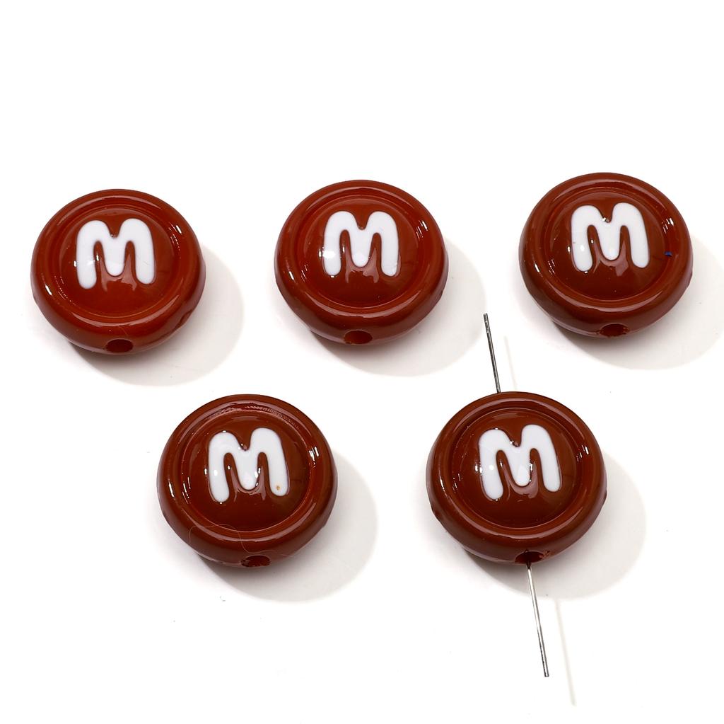 Double Sided Biscuit Charms Enamel M Drip Design for DIY Jewelry 2 or 10 Pcs