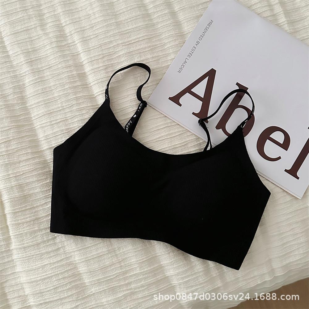 Traceless underwear women's small breasts gather, not empty cup to show chest, large vest type no size bra cover to keep warm