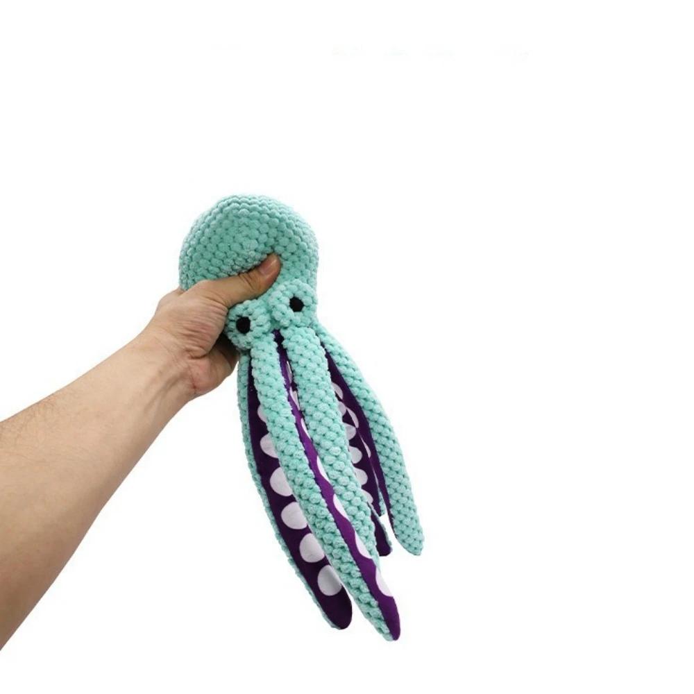 

Scented Interactive Octopus Dog Chew Toy for Aggressive Chewers Bite Resistant Plush with Dental Cleaning Grinding Teeth Puppy XS зелёный