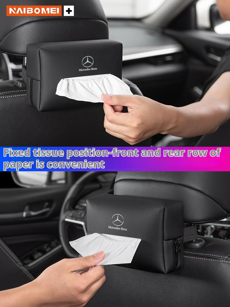UMDGR1 2026 Hot Car Tissue Box Seat Backrest Armrest Box Tissue Storage Box For Mercedes Benz AMG A B C E S Class SLK GLS GLK GLC SL GL