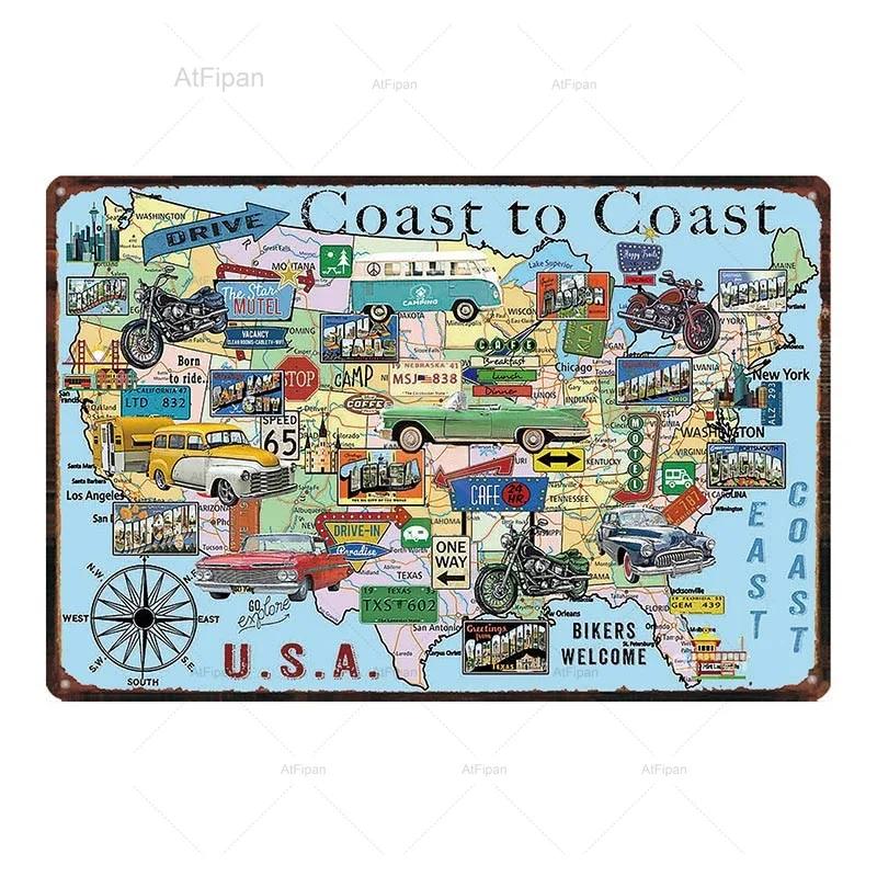 Vintage Motorcycle Garage Metal Plate  Classic Tire Poster  Shabby Chic Wall Art Decor  xCM Metal Painting for Home  Retro Cuadr