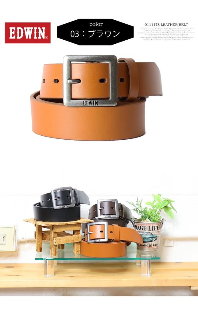 Edwin Garrison Kožený Pravý 0111178 Tmavý Pásek, Pánský, Kůže, (Jedna velikost, 02 Hnědá)