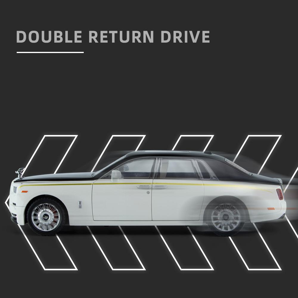 1/20 Scale Phantom Diecast Car Model Toy, Pull Back Toy Vehicle with Sound and Light for Kids Toddler Boys Girls Gift Collection