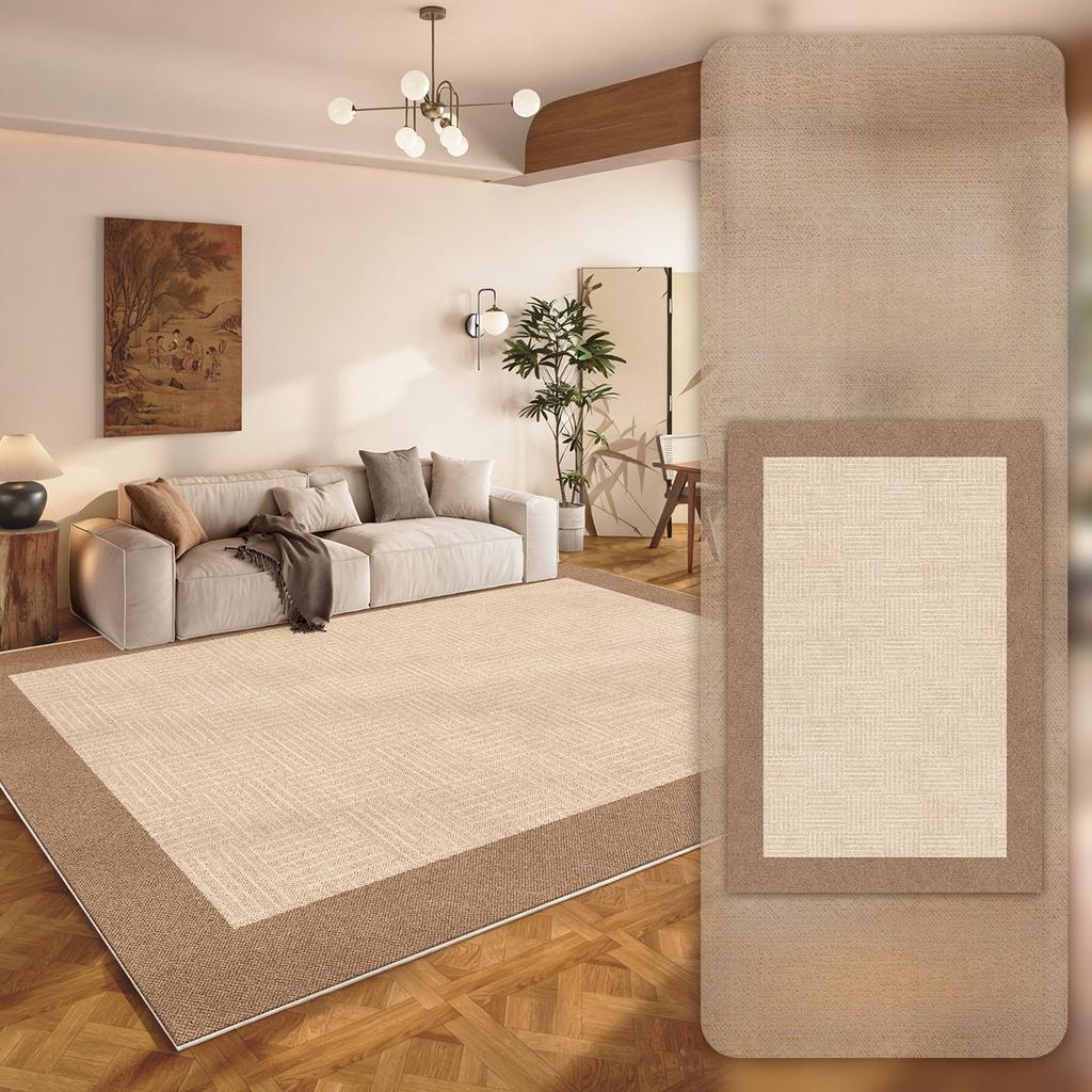 Large Area Carpets for Living Room Thick Plush Study Floor Mat Retro Style Bedroom Decor Brown Carpet Fluffy Soft Cloakroom Rug