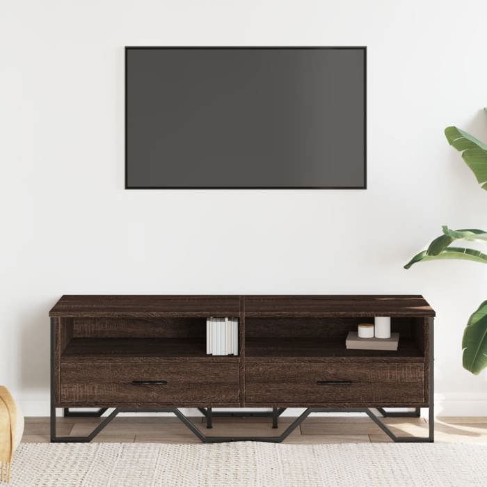 VidaXL TV Cabinet Brown Oak 122x34x41 Cm Engineered Wood, TV Stand, TV Buffet, Multimedia Cabinet, TV Bench, Furniture 848583