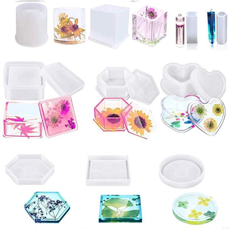 KX4B Silicone Resin Molds DIY Casting Molds Gadget Silicone Molds Measurement Cups