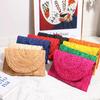 Corn Husk Weave Dinner Clutch Bag Women's Fashion Simple Solid Straw Large Purse Woman Summer Casual Vacation Ladies Wallet
