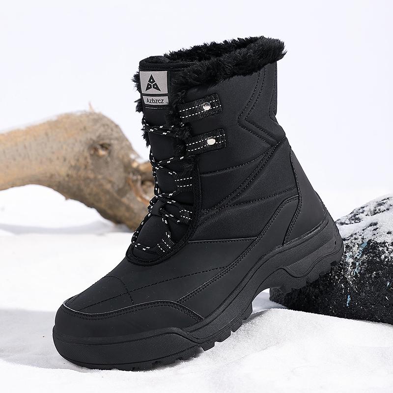 Übergröße Wasserdichte Winter-Outdoor-Damenstiefel Anti-Rutsch Gummi-Knöchelboots Für Damen Schneestiefel Warme Winterschuhe