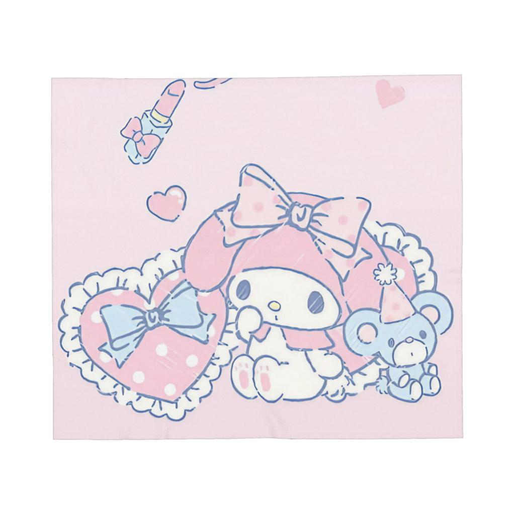 My Melody Kawaii Flannel Throw Blanket Blanket for Bed Bedroom Ultra-Soft Bedding Throws