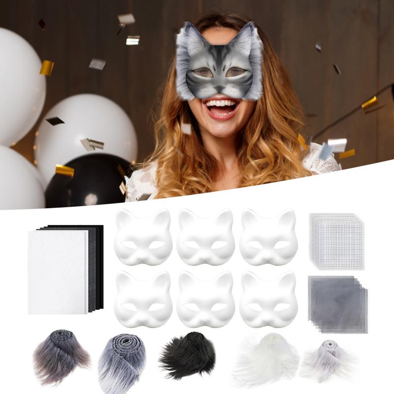 Katzen Gesichtsmasken Für Bastelarbeiten Tierkostüm Mit Augennetzen Kunsthandwerk Für Jungen Mädchen Erwachsene Familien Theater Freunde Weihnachten