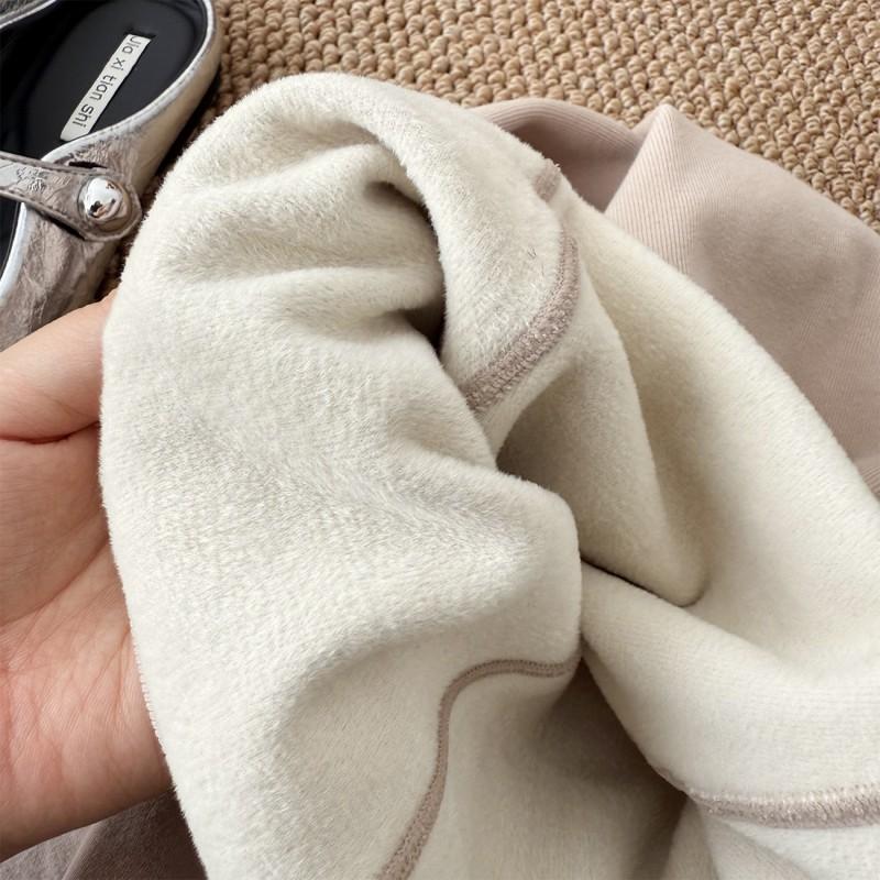 Womens Warm Thickened Cotton Blend Tights With Butt Lifting Effect Winter Mid-Thigh Length Solid Color
