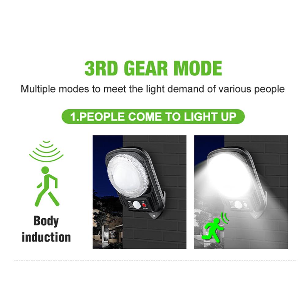 Flood Wall Lamp Motion Sensor Human Body Induction Garden Light 3 Lighting Modes Remote Control 1500LM for Garage Garden Terrace