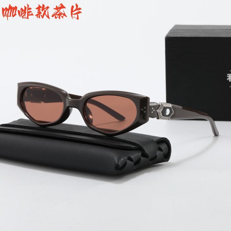 Retro Cat Eye UV Protection Sunglasses Fashionable High Jewelry Diamond Studded Sun Glasses Cross-Border Style for Men And Women