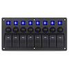Painel de interruptores de balancim para barco marinho de 8 vias com disjuntores, painel de interruptores LED 12V 24V para barco, trailer, caminhão, acessórios