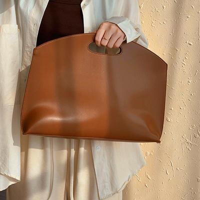 Stylová dámská kabelka z PU kůže, minimalistická jednobarevná psaníčko a taška na dokumenty pro ženy, kabelky na notebook