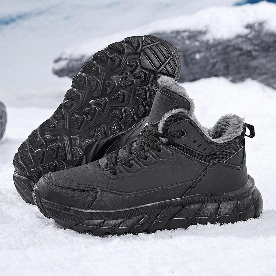 Winter New Large-size Outdoor Cotton Shoes, High-top Thick-soled and Lightweight, Young and Young Height-increasing Sports Shoes, Men's Snow Shoes