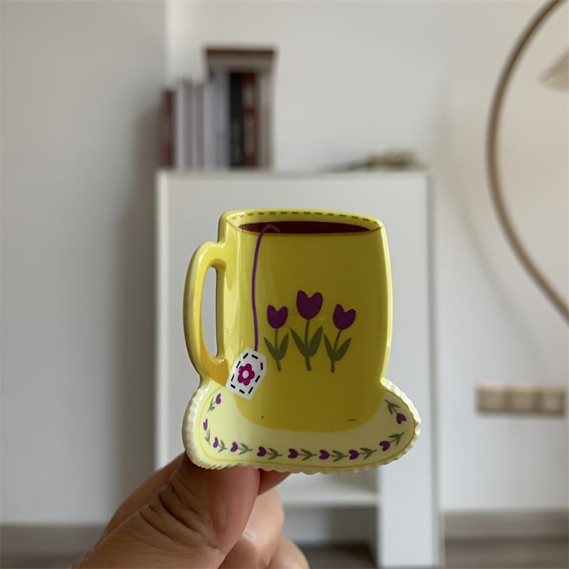 

Floral Print Coffee Cup Hair Claw Small Hair Clip Hair Additions Ponytail Clip Shark Clip Additions Holiday Gift жовтий
