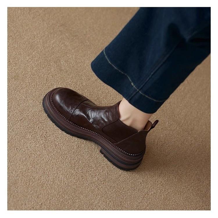 And Ankle Boots Women's 2025 Autumn and Winter New Retro Elastic Mouth One-pedal Versatile Small Short Boots Women's Fashion Chelsea Boots