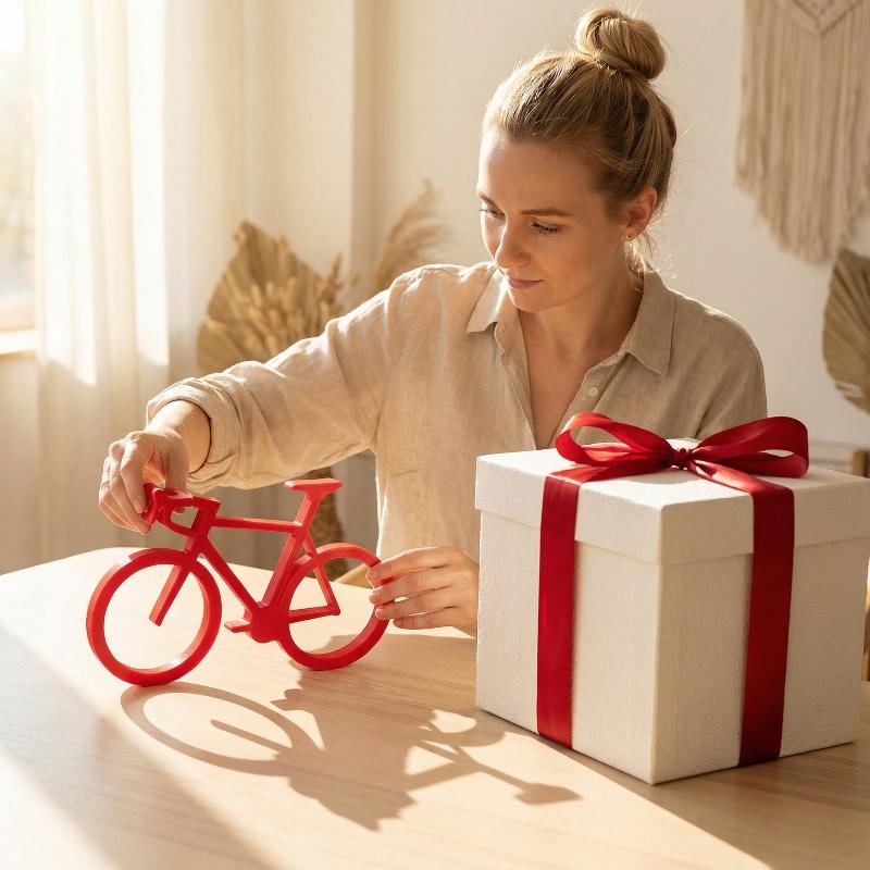 Bicycle Sculpture 3D Printed Minimalist Bike Art Modern Cycling Decor Accent for Table Desk Shelf Gift for Cyclists