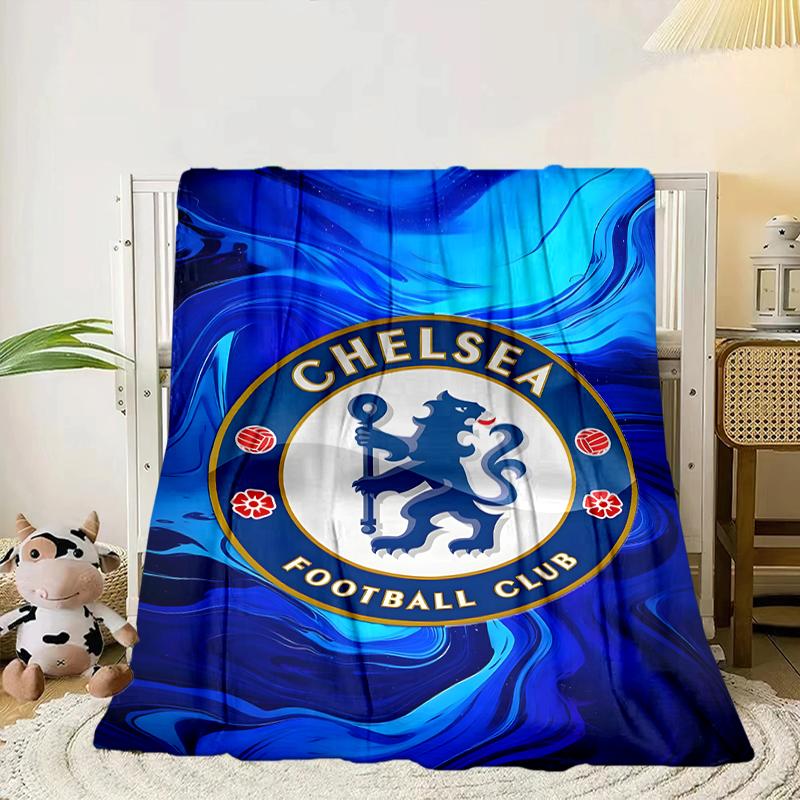 Football Club Emblem Lion Blanket Flannel Blanket for Bed, Sofa, Camping, Hiking, Picnic Essentials, Gift for Family Fan Gifts
