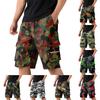 Herren Tarn-Cargo-Shorts mit Kordelzug Taille Mehrere Taschen Leichter Strapazierfähiger Stoff Outdoor Freizeit Arbeitsshorts