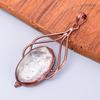 Oval Fossil Coral Gemstone Engagement Electroformed Handcrafted Pendant Copper V-52