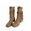 2025 Frühling und Herbst Retro Ödland Wind Fransen Ritterstiefel Dicker Absatz Aber Kniehohe Stiefel Schaftstiefel für Damen