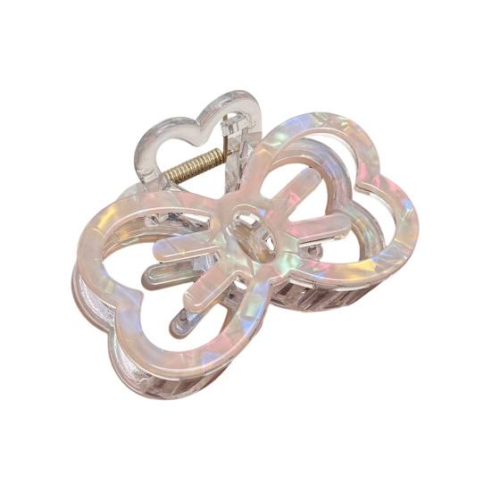 

Hair Claw Hollow Bow Shape Colorful Transparent Texture Stable Grip Shark Clip Bun Half-Tied Hair Accessories жёлтый