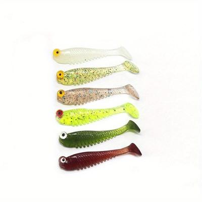 20ks/sada 7cm T Tail Worm Soft Bait Létající rybářská návnada Rybářská návnada Soft Lure