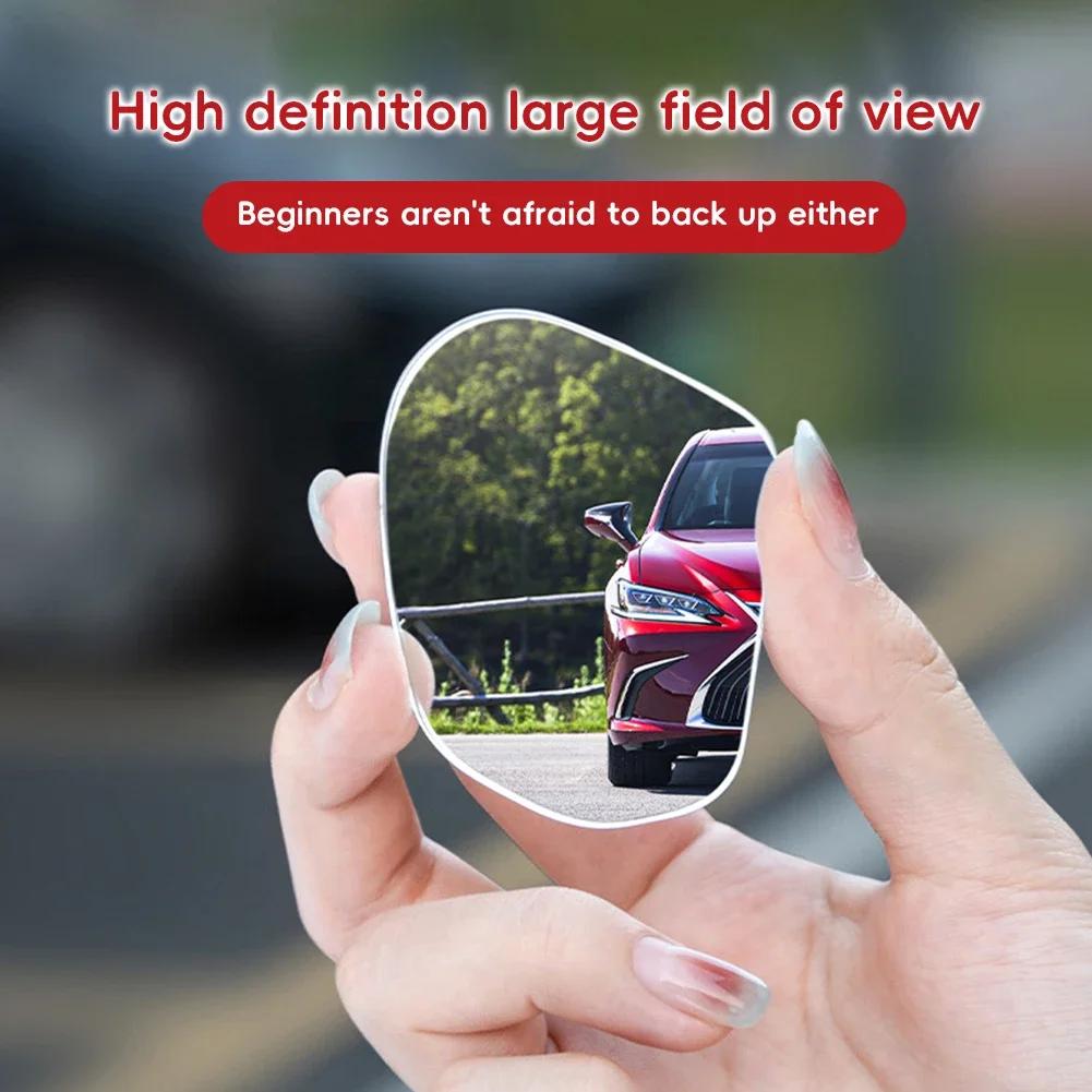2Pcs Car Mirror HD Convex Mirror Blind Spot Auto Rearview Mirror 360 Degree Wide Angle Vehicle Parking Rimless Mirrors