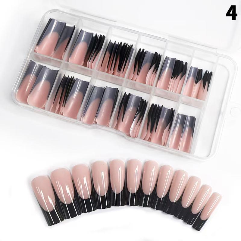 120 buc/cutie Unghii French Press On Nude Roz Mat 12 mărimi Pătrate Extra Lungi Acoperire Completă Gel Moale Vârfuri Unghii False Extensie Unghii