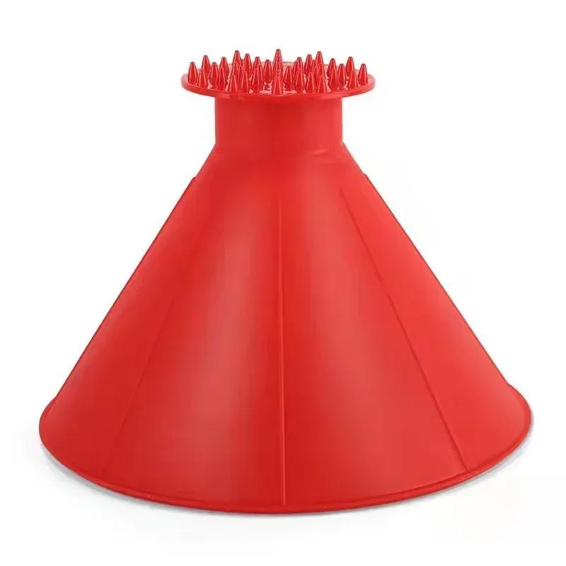 Car Ice Scraper Winter Auto Car Magic Window Windshield Shaped Funnel Snow Remover Deicer Cone Tool Scrap A Round Windows Clean