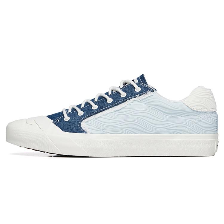 ANTA Life Series Sneakers Canvas Low  White Blue  Men s 112228077S-5 EU 40