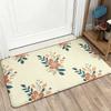 Boho Floral Doormat for Home Decor Indoor Outdoor Entrance Mat Welcome Rug Botanical Beige Design 40x60cm Anti Slip
