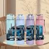 1PC Heavy Duty Truck Art Print 750ml Color Plastic Sports Water Bottle Leakproof Flip Straw Lid Suitable for Sports Office Home Use
