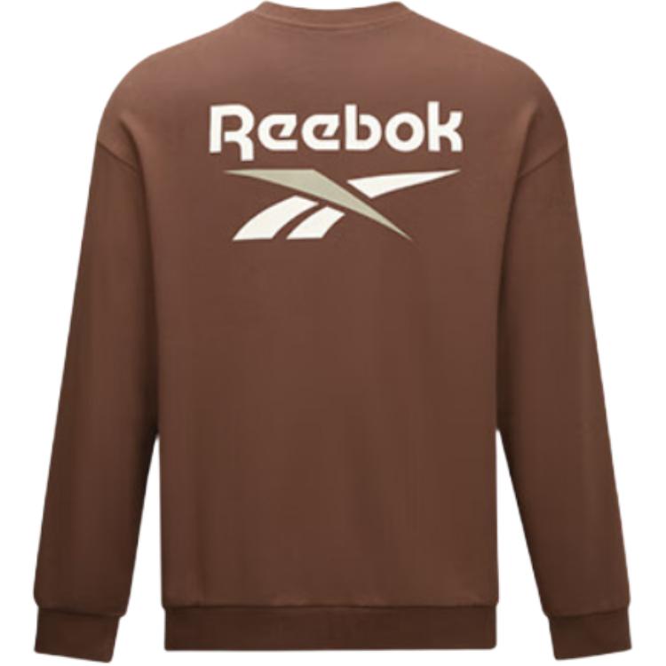 Reebok Round Neck Letter Casual Sports Long Sleeve Sweatshirt Unisex sweatshirt Brown 24FRM305UGBR