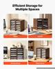 Wood Literature Organizer 12 Compartments Office Mailboxes Brown, Countertop Literature Sorter for Files Documents Papers, with Adjustable Shelves,