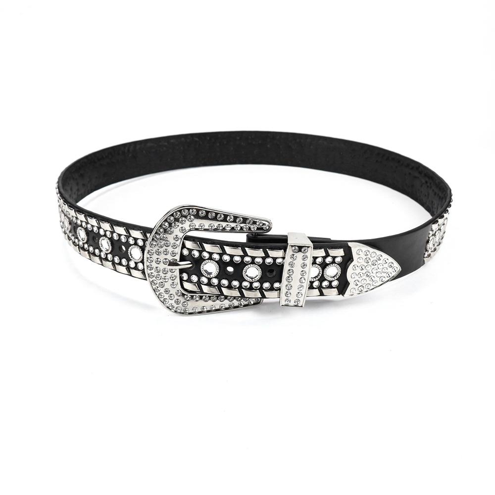 

Diamond Belt Women S Ribbon Diamond Acrylic Punk Pearlescent Lacquer Surface With Dress Women S Pu Belt M size (length 110cm, width 3.8cm)