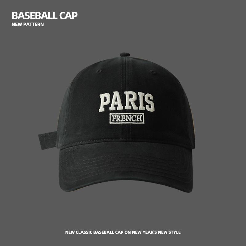 

Korean Dongdaemun baseball cap for women, face-slimming, embroidered letter baseball cap, large head soft top street fashion women s hat Adjustable