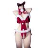 Shuo Yao Sexy Christmas Bow Pajamas Cosplay Bodysuit Plush Set 009