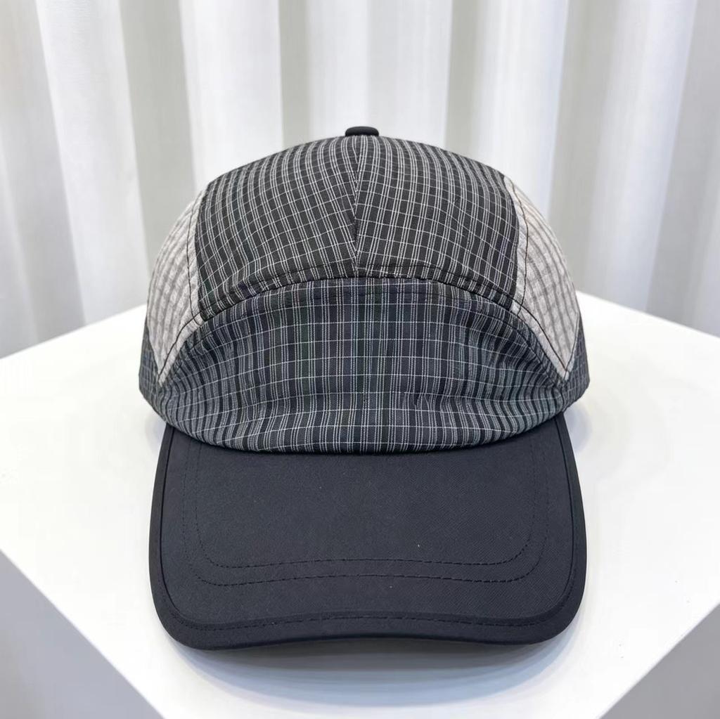 Plaid Contrasting Color Splicing Baseball Cap for Men and Women, Spring and Summer Thin Breathable Quick-drying Cap, Outdoor Sunshade and Sun Protecti