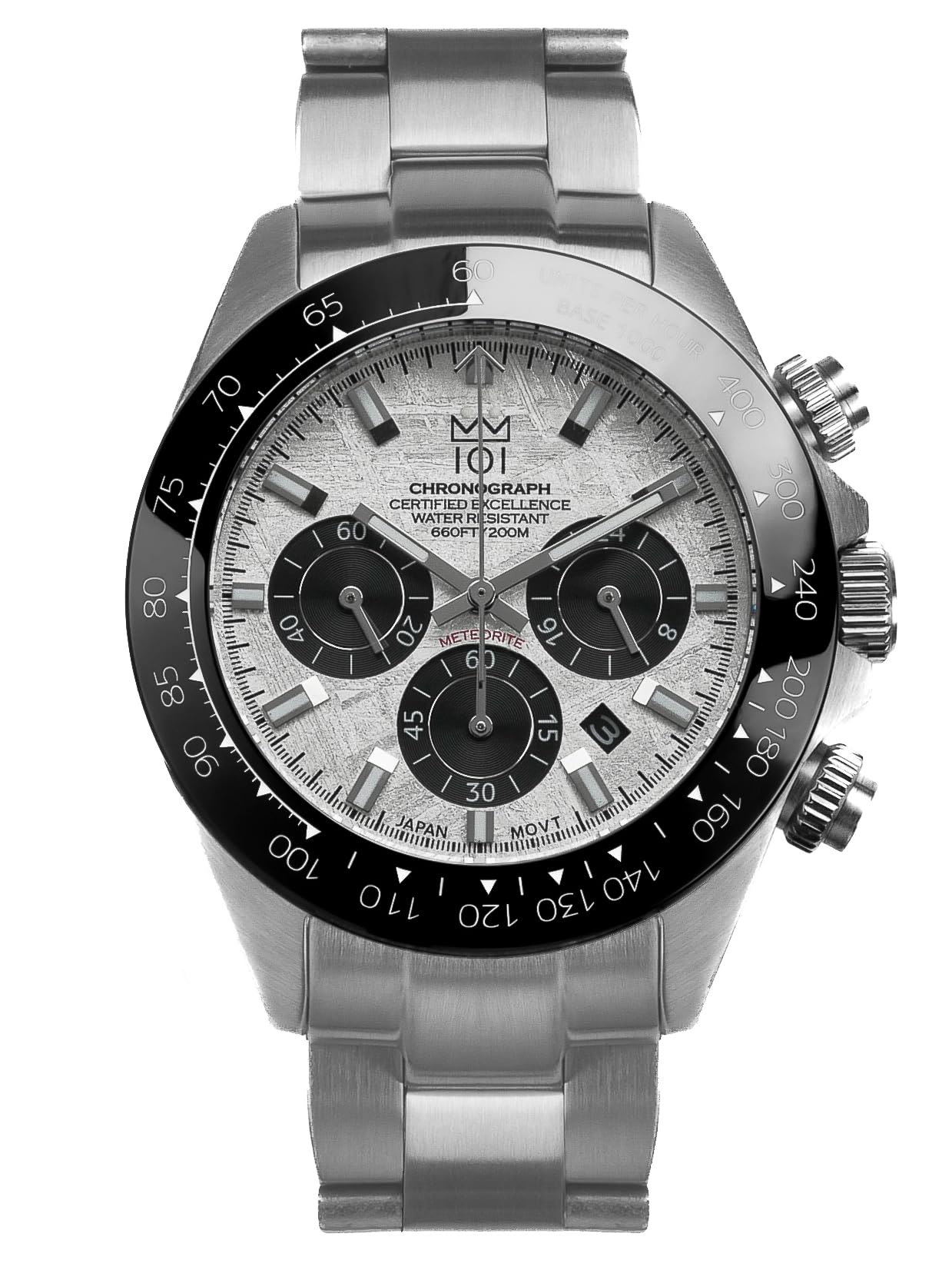 

Hyakuichi Meteorite Dial Chronograph Date Ceramic Bezel Sapphire Crystal [HYAKUICHI 101] MODEL.11M Diver s