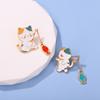 Fishing Cat Badges Alloy Material Enamel Brooch Pins for Bookbags Clothes Decors