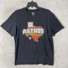 '47 T-shirt da uomo Blu Grafica Astros Taglia L Misto Cotone Manica Corta Girocollo