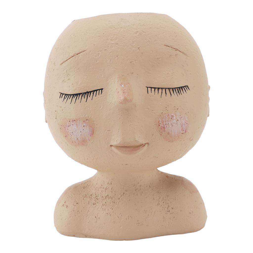 Face Planter Pot Resin Fade Proof Cute with Drainage Hole Head Succulent Pot for Decoration Type 3