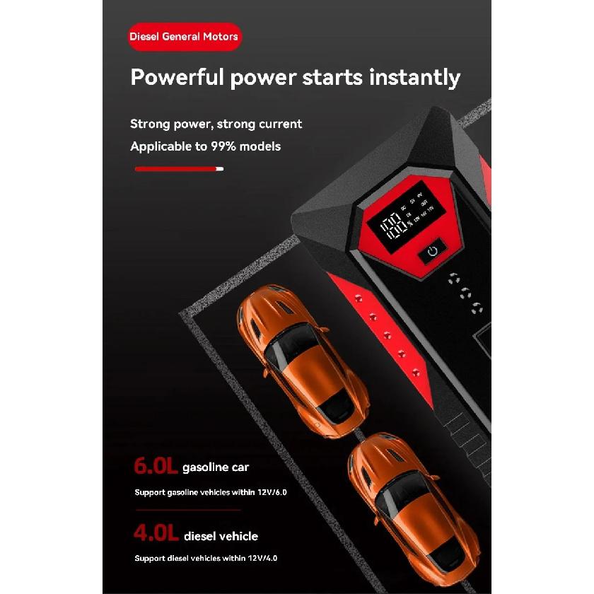 2026 Portable Car Jump Starter Power Bank Car Booster Charger 12V Starting Device Petrol Diesel Car Emergency Booster