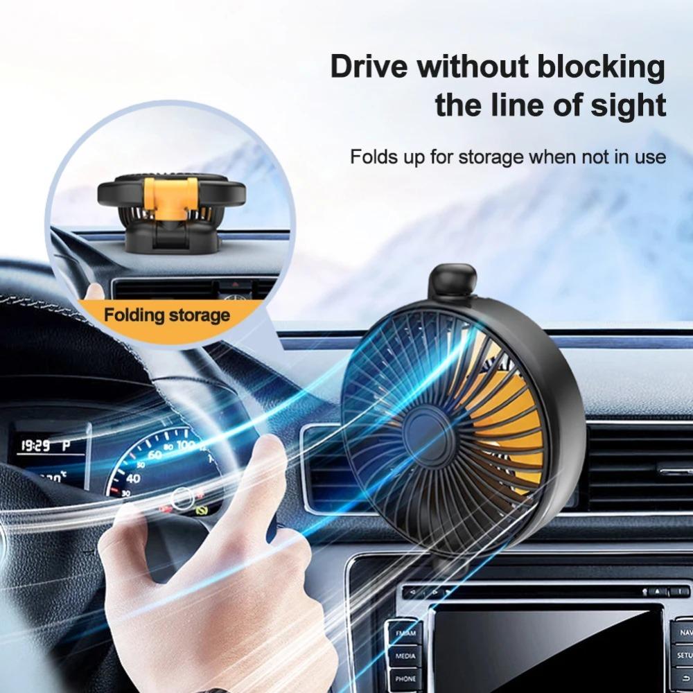 Folding Air Circulator Fan 5V/12V/24V Small Fan Dashboard Air Vent Fan  Auto SUV