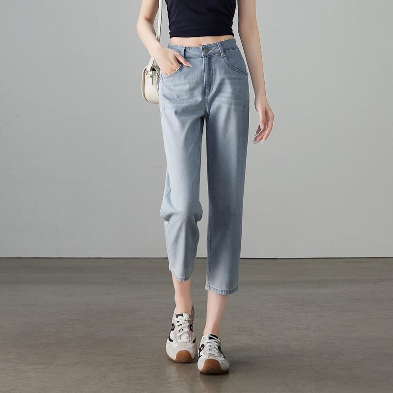 SOFSIL 2026 Summer Women s High-Waist Cropped Jeans 31/XXXL
